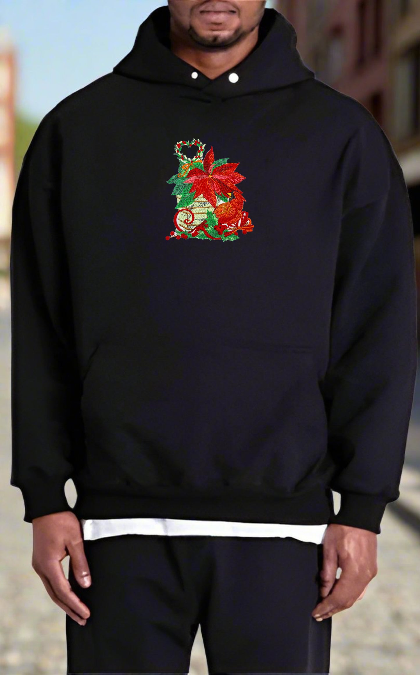🎄 Cozy Poinsettia & Cardinal Embroidered Collection | Festive Sweatshirt, Hoodie & Jute Handbag | Holiday Fashion & Eco-Friendly Style | Hand-Stitched, Durable & Uniquely Festive 🕊️