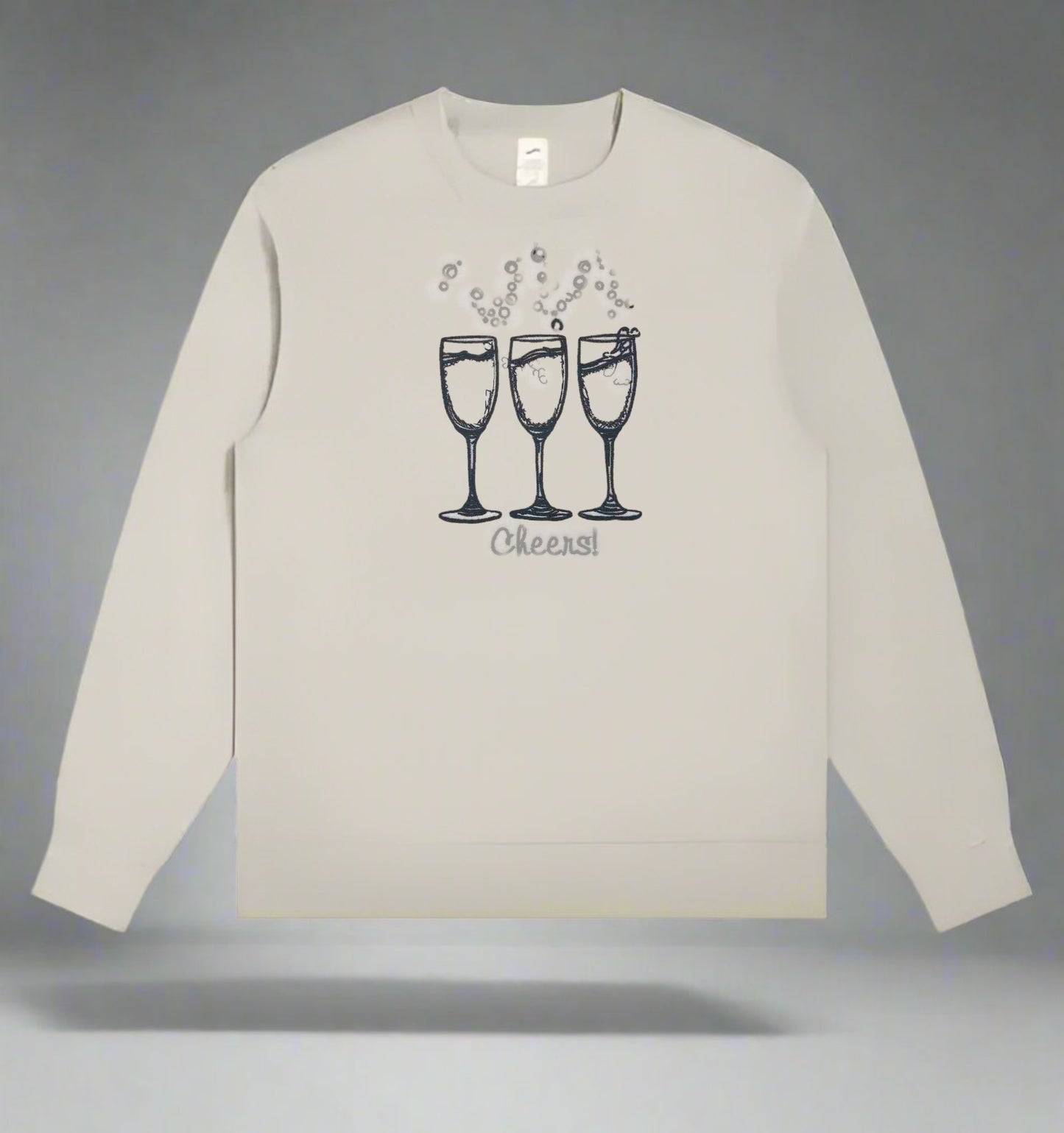 Bubbles & Stitches: Champagne Glasses Embroidered Collection (Sweatshirts, Hoodies & Totes) – Celebrate Every Sip 🥂✨ | Ethically Crafted