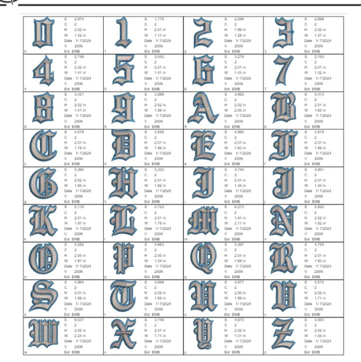 Alphabet/numbers