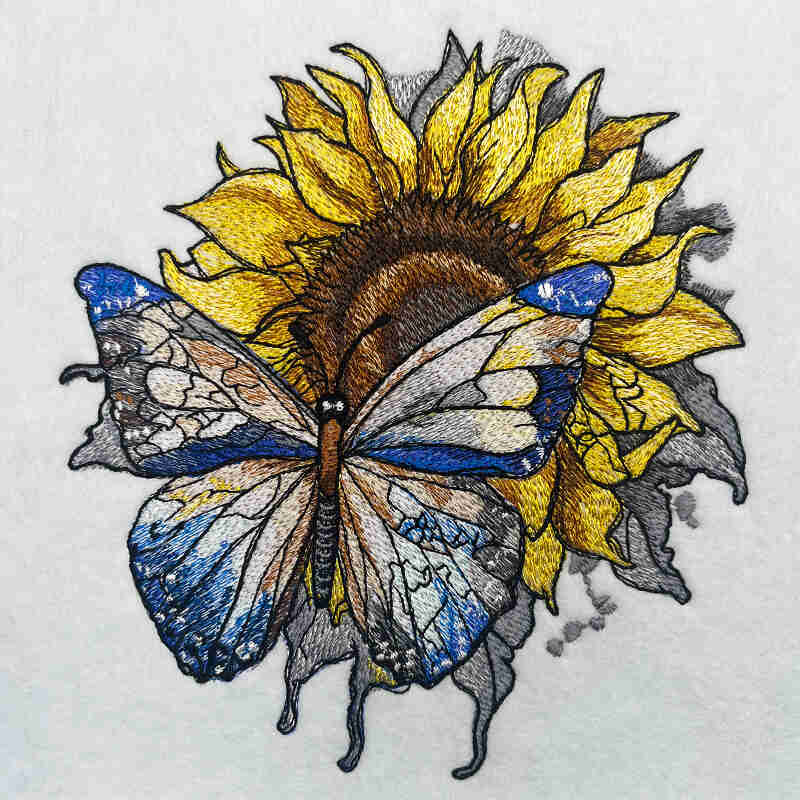Radiant Sunflower & Butterfly Embroidered Hoodie – Blooming Joy & Nature’s Dance 🌻🦋 Support Small Biz