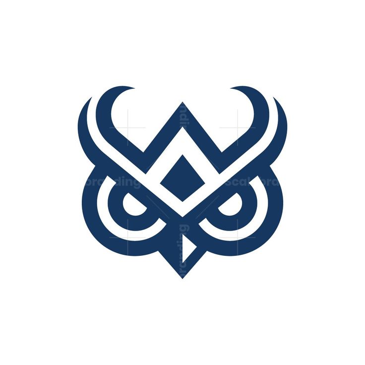 Blue and white logo on a white background
