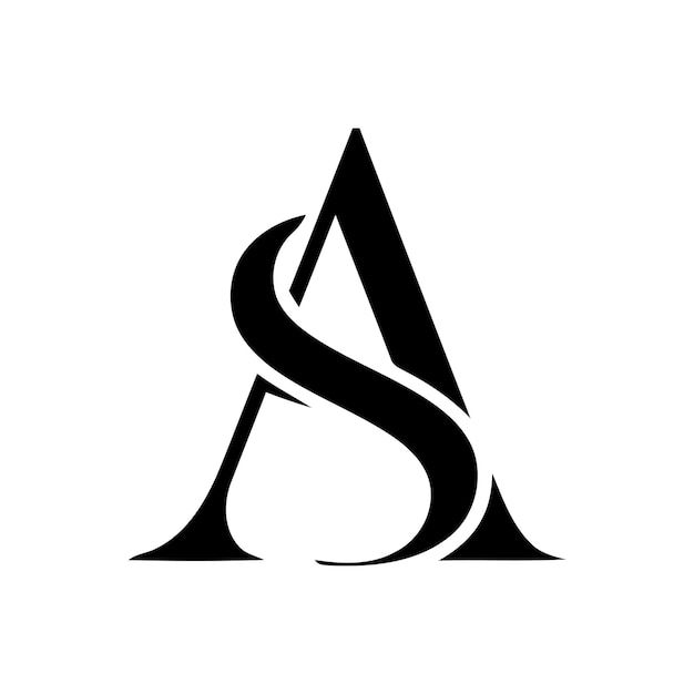 Black monogram logo on a white background