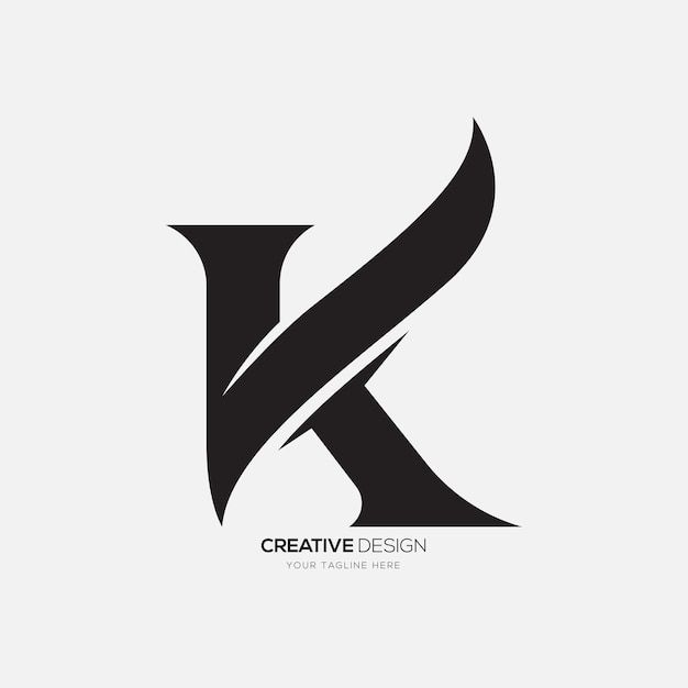 Black letter 'K' logo on a white background with