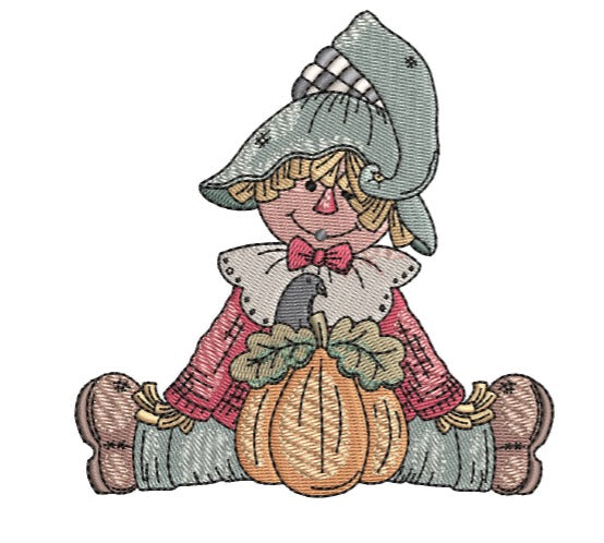 Scarecrow Pumpkin Sweatshirt, Hoodie & Jute Tote |Embroidered Dubai Guardians | Small Batch Harvest Sentinels