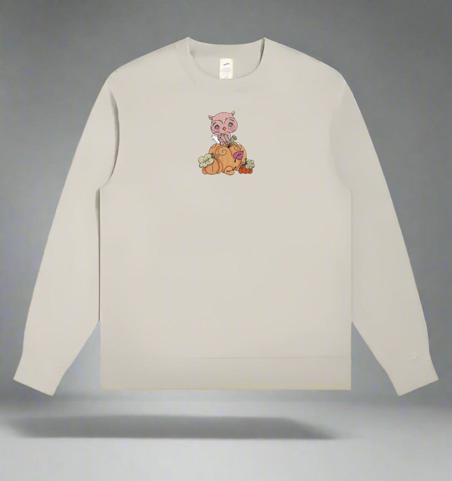 Owl Pumpkin Sweatshirt, Hoodie & Jute Tote | Moonlit Wisdom Embroidery | Dubai Artisan Nightwatch