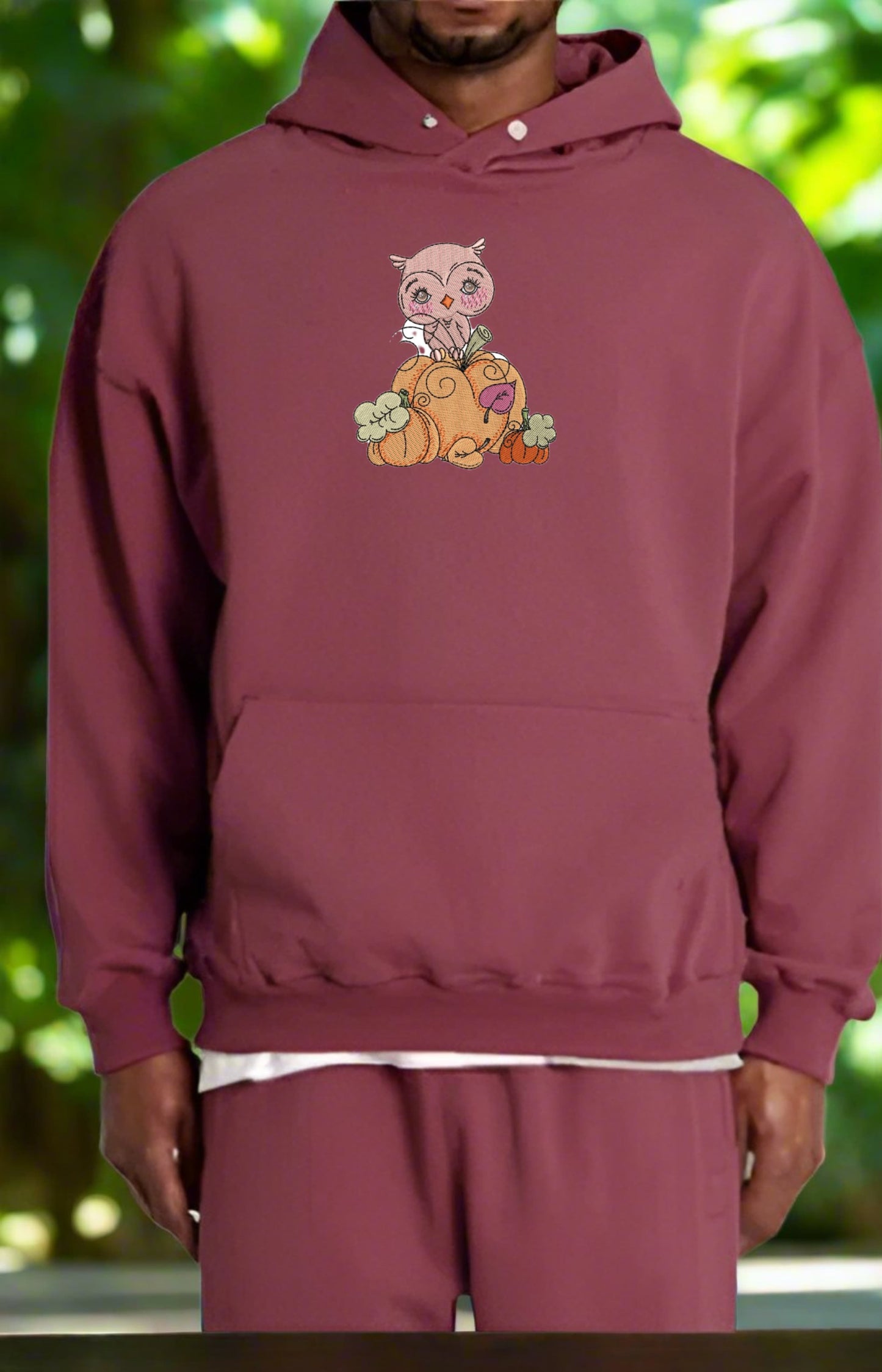 Owl Pumpkin Sweatshirt, Hoodie & Jute Tote | Moonlit Wisdom Embroidery | Dubai Artisan Nightwatch
