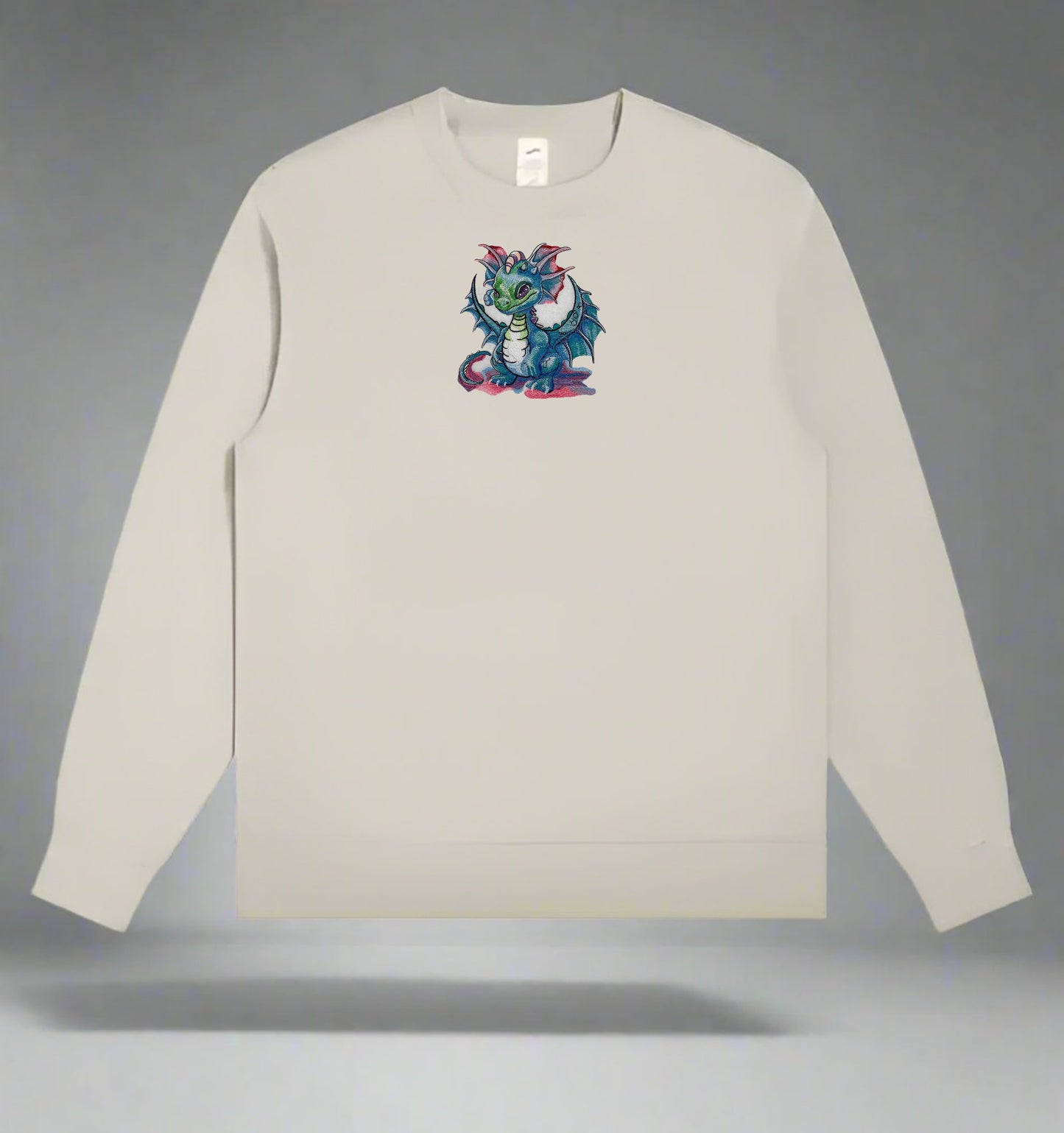 Dragonflight Saga: Whimsical Dragon & Enchanted Forest Embroidered Sweatshirt โ Stitched with Mythic Threads ๐๐ฒ | Solo Artisan Crafted