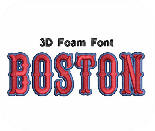 Custom 3D Foam Boston Font