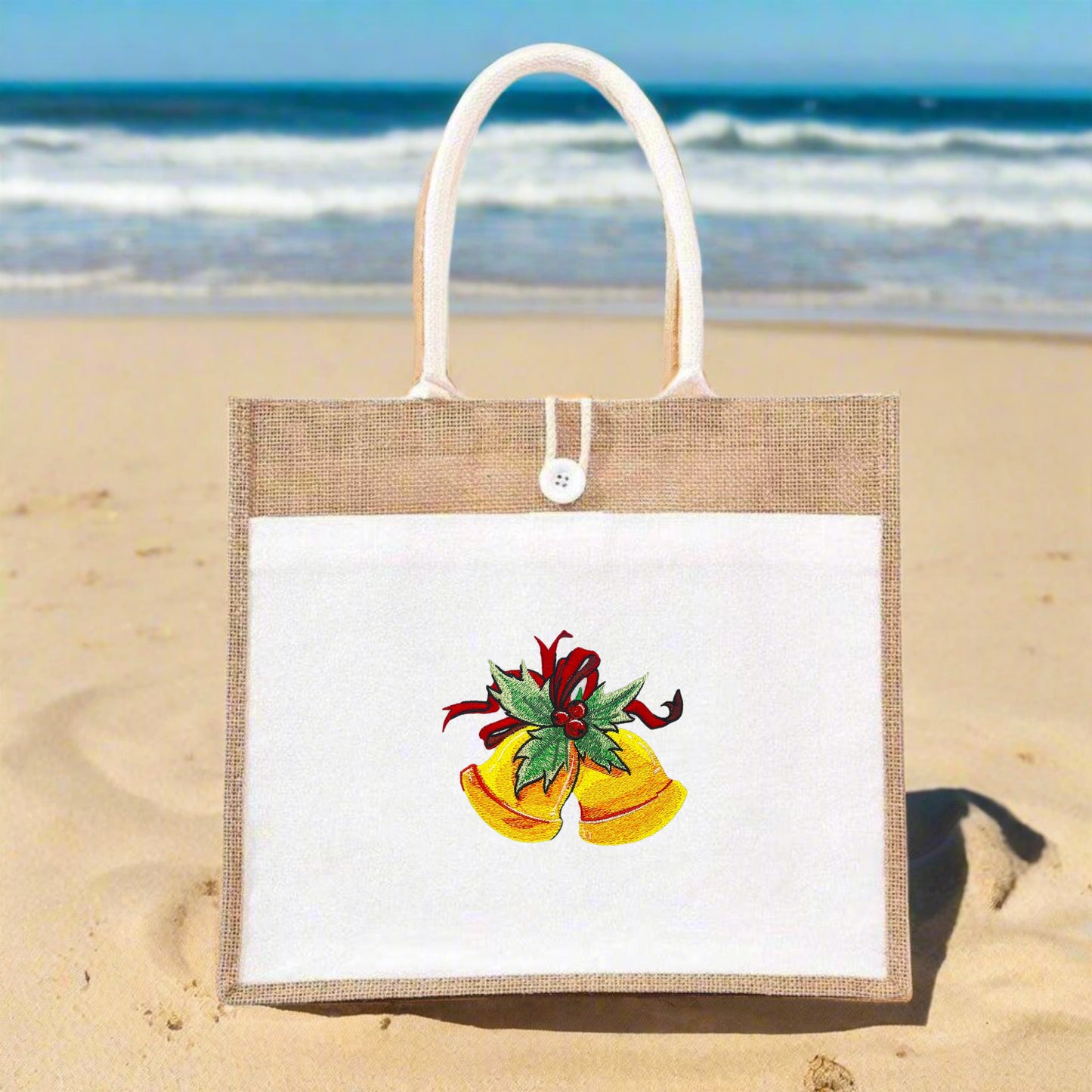 Merry Christmas Bells Embroidery - Holiday Gift