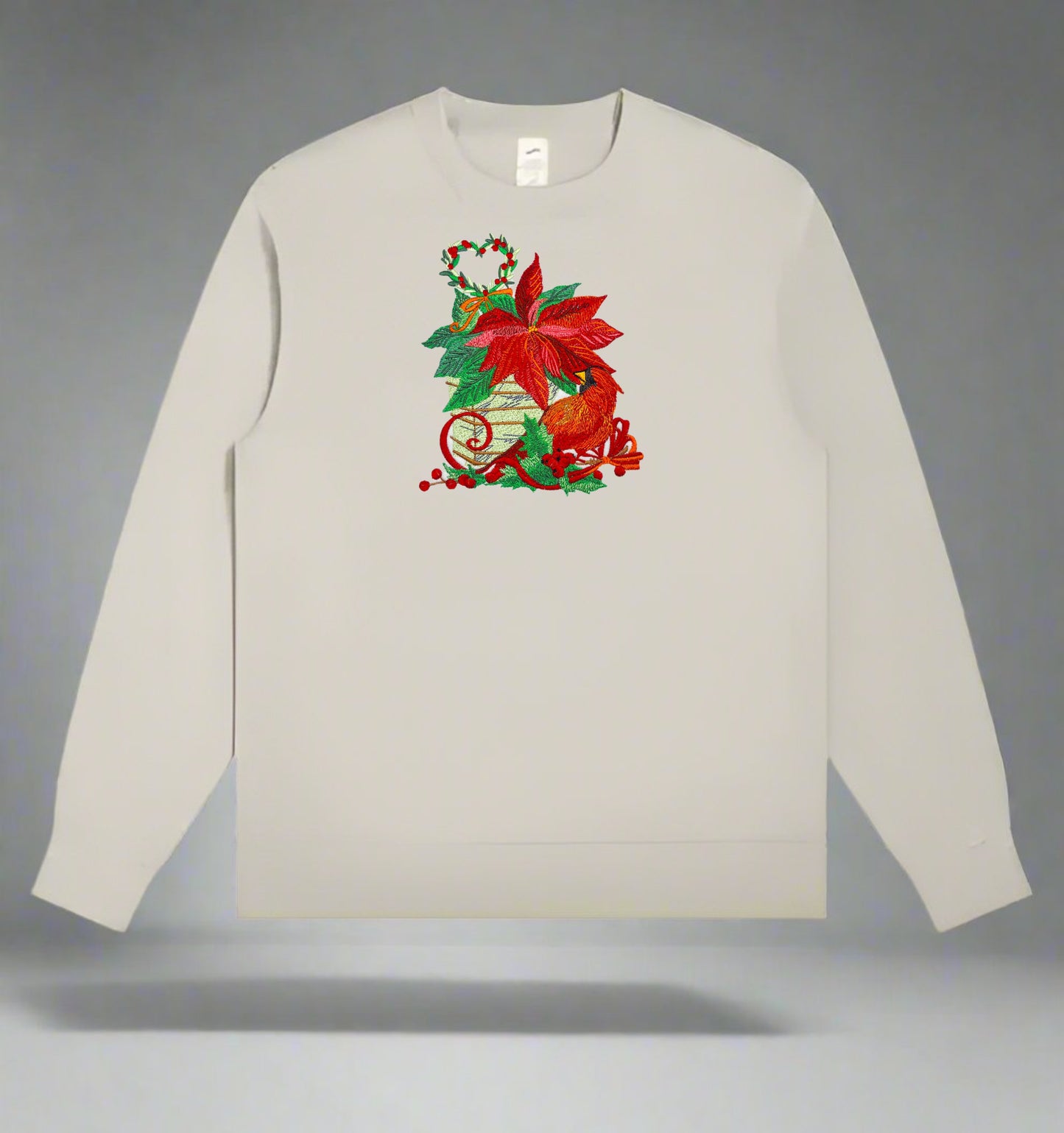 🎄 Cozy Poinsettia & Cardinal Embroidered Collection | Festive Sweatshirt, Hoodie & Jute Handbag | Holiday Fashion & Eco-Friendly Style | Hand-Stitched, Durable & Uniquely Festive 🕊️