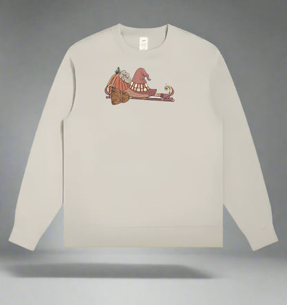 mint green  long-sleeve shirt with a graphic design on a gray background