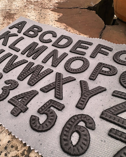 Bold & Raised: 3D Puff CrossCenter Chain Stitch Embroidery Font Collection – Uppercase Letters & Numbers