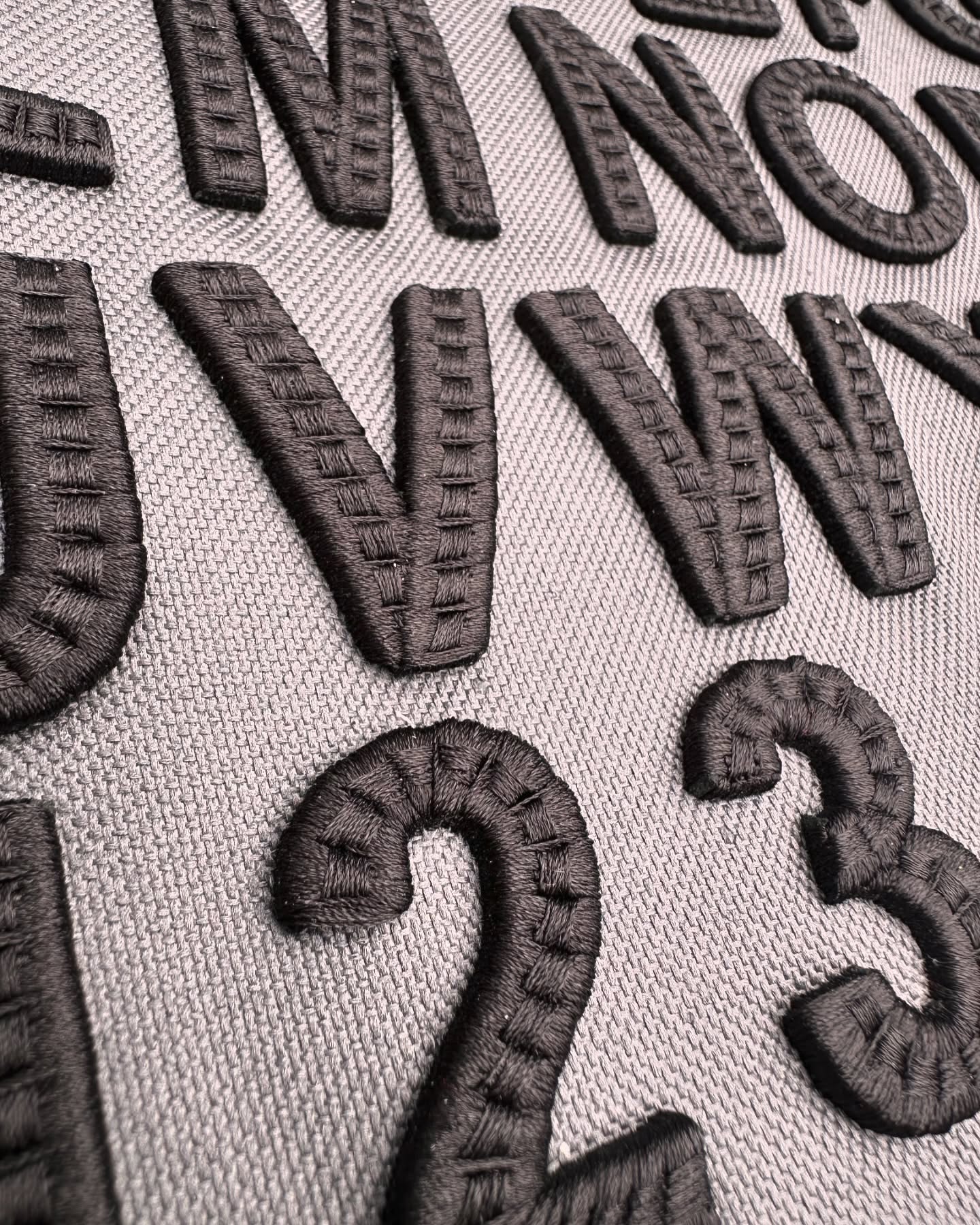 Bold & Raised: 3D Puff CrossCenter Chain Stitch Embroidery Font Collection – Uppercase Letters & Numbers