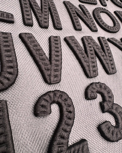 Bold & Raised: 3D Puff CrossCenter Chain Stitch Embroidery Font Collection – Uppercase Letters & Numbers