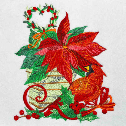 🎄 Cozy Poinsettia & Cardinal Embroidered Collection | Festive Sweatshirt, Hoodie & Jute Handbag | Holiday Fashion & Eco-Friendly Style | Hand-Stitched, Durable & Uniquely Festive 🕊️
