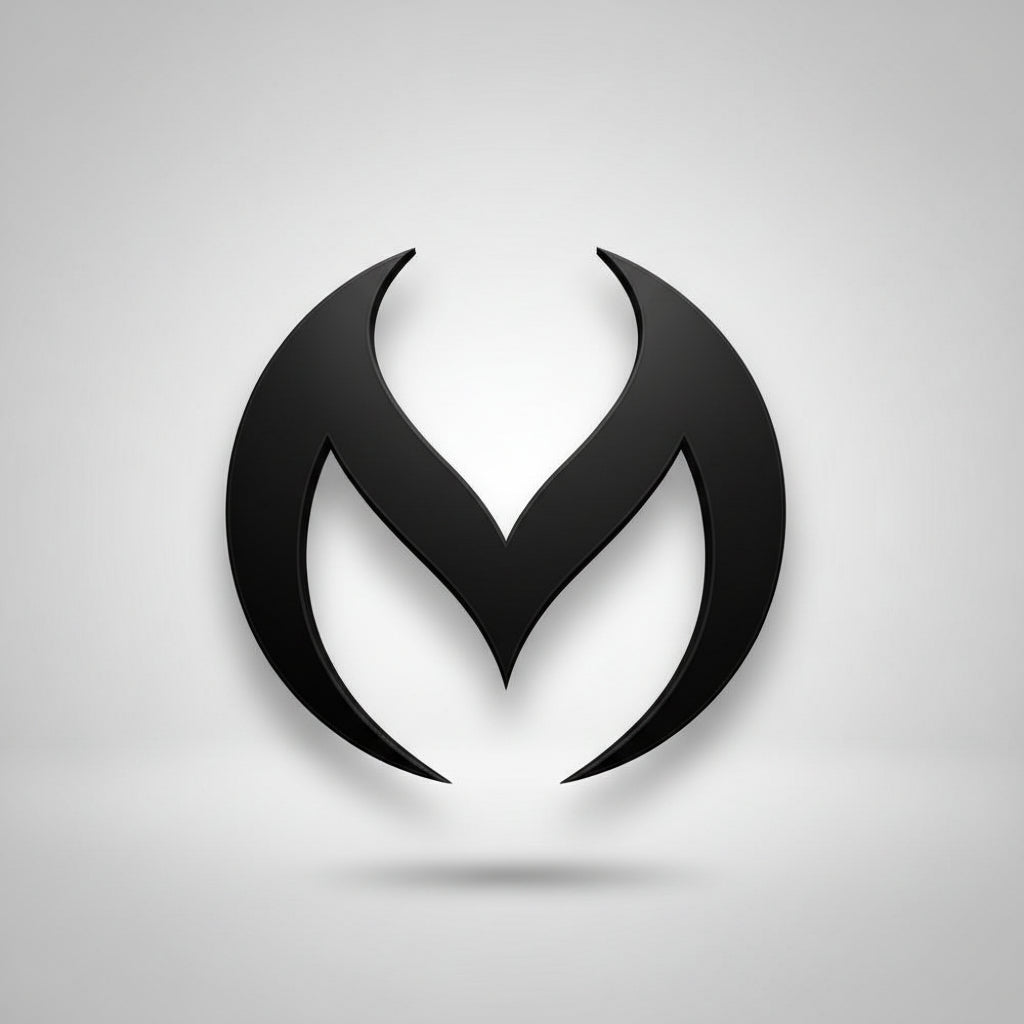 Black and white logo on a white background