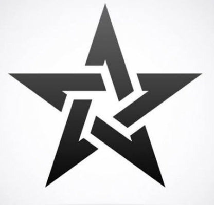 Black star symbol on a white background
