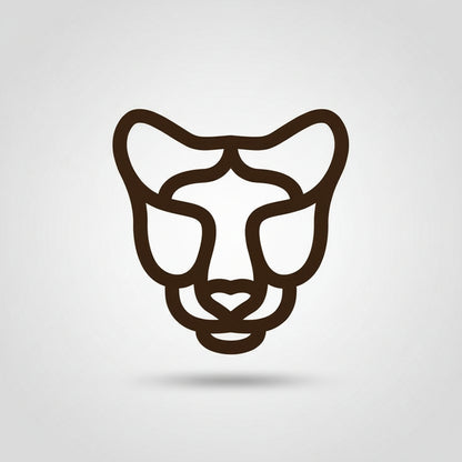 Brown panther logo on a white background