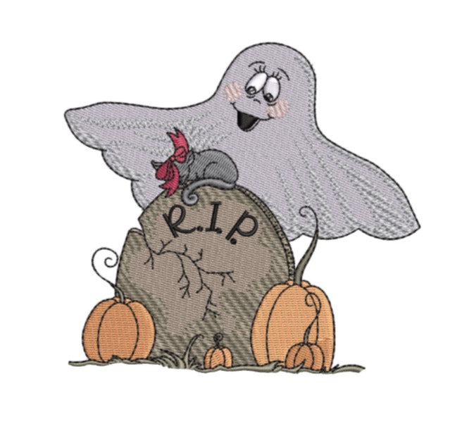 Ghost Pumpkin RIP Sweatshirt, Hoodie & Jute Tote | Embroidered Dubai Mourning-Magic | Small Batch Autumn Soul