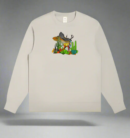 Alpine Majesty: Mountain Deer Embroidered Sweatshirt – Wilderness Elegance 🦌⛰️ Support Small Business | Limited Edition