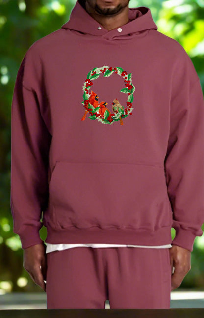 Crimson Holiday: Christmas Cardinal Embroidered Collection (Sweatshirts, Hoodies & Totes) – Small Biz Crafted, Ethically Stitched with Winter Magic ❄️🐦 | 15% Supports Wildlife Conservation