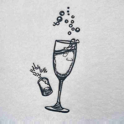 Champagne Toast Embroidered Collection – Small Biz Crafted ✨🥂 | Ethically Stitched, Community Fueled