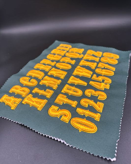 Western Rodeo Embroidery Font – Bold Vintage Letters & Numbers