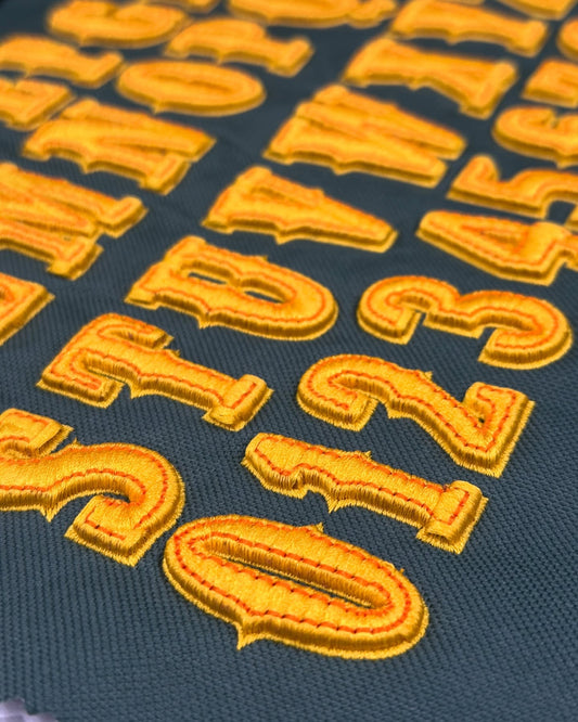 Western Rodeo Embroidery Font – Bold Vintage Letters & Numbers