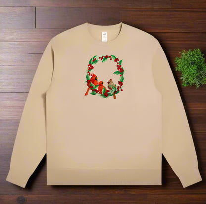 Crimson Holiday: Christmas Cardinal Embroidered Collection (Sweatshirts, Hoodies & Totes) – Small Biz Crafted, Ethically Stitched with Winter Magic ❄️🐦 | 15% Supports Wildlife Conservation