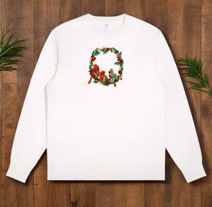 Crimson Holiday: Christmas Cardinal Embroidered Collection (Sweatshirts, Hoodies & Totes) – Small Biz Crafted, Ethically Stitched with Winter Magic ❄️🐦 | 15% Supports Wildlife Conservation