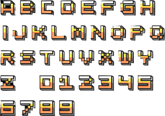 Pixel-Style 3D Alphabet Embroidery Designs – Retro-Inspired Custom Lettering