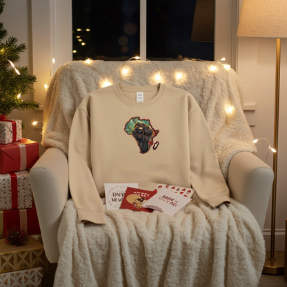 African Unity Fist — Embroidered Sweatshirt | Original EmbroMania Design