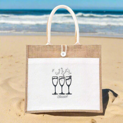 Bubbles & Stitches: Champagne Glasses Embroidered Collection (Sweatshirts, Hoodies & Totes) – Celebrate Every Sip 🥂✨ | Ethically Crafted