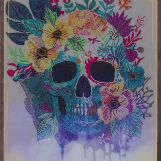 Floral Skull Embroidery – Bold Artistic Statement