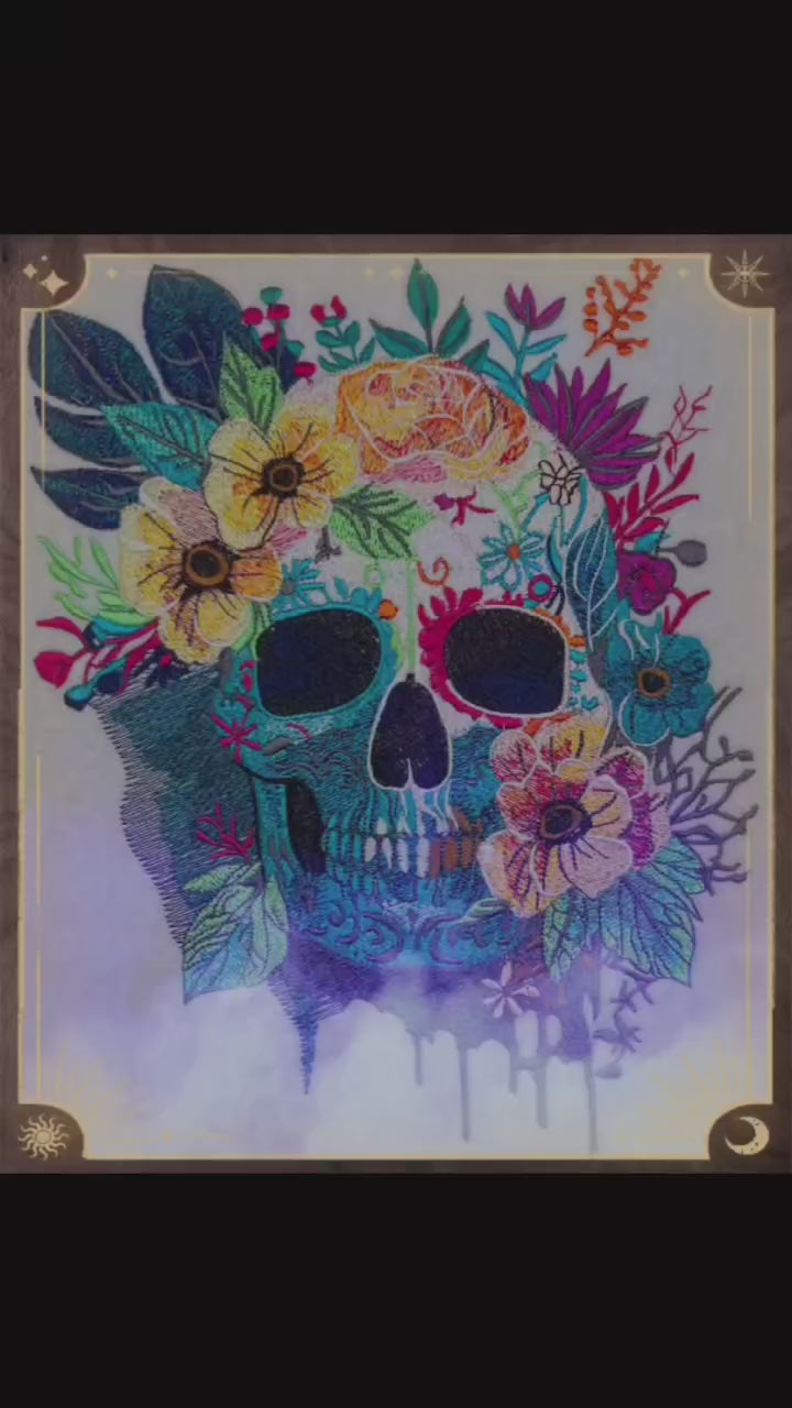 Floral Skull Embroidery – Bold Artistic Statement