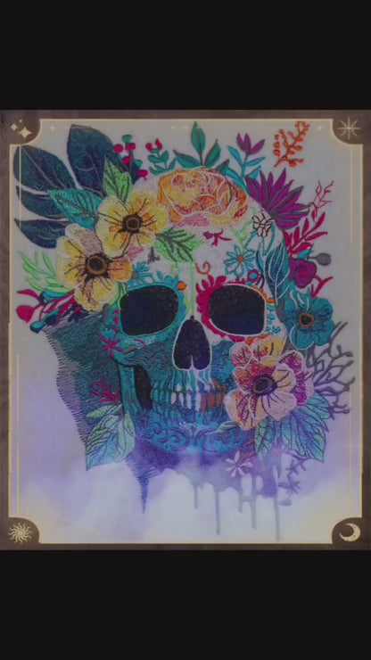 Floral Skull Embroidery – Bold Artistic Statement