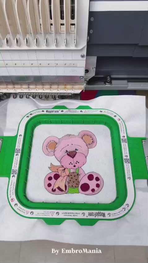 
Embroidered design of a cute teddy bear with a pink bow, holding a chocolate chip cookie. Perfect for kids’ hoodies, sweatshirts, and tote bags.