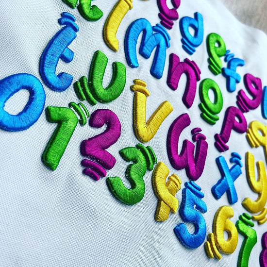 Playful Kids 3D Puff Font Embroidery