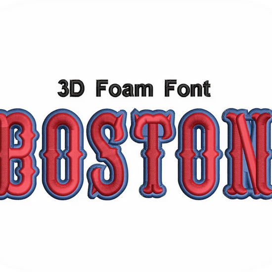Custom 3D Foam Boston Font 