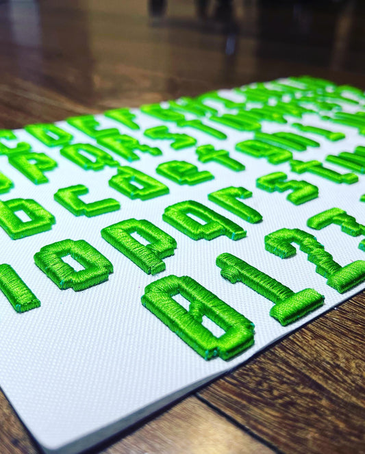 Pixel 3D Puff Font Embroidery