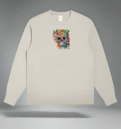 Floral Sugar Skull Embroidery – Art Statement Sweatshirt