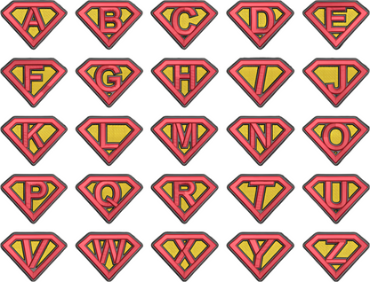 Superhero Shield Embroidery Font – Bold Alphabet Design